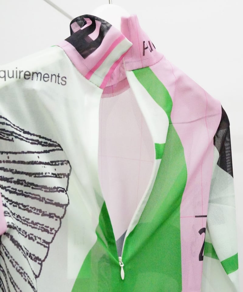 YOHEI OHNO】Graphic mesh top PINK | abundantism YOHEI OHNO】Graphic mesh top PINK | abundantism