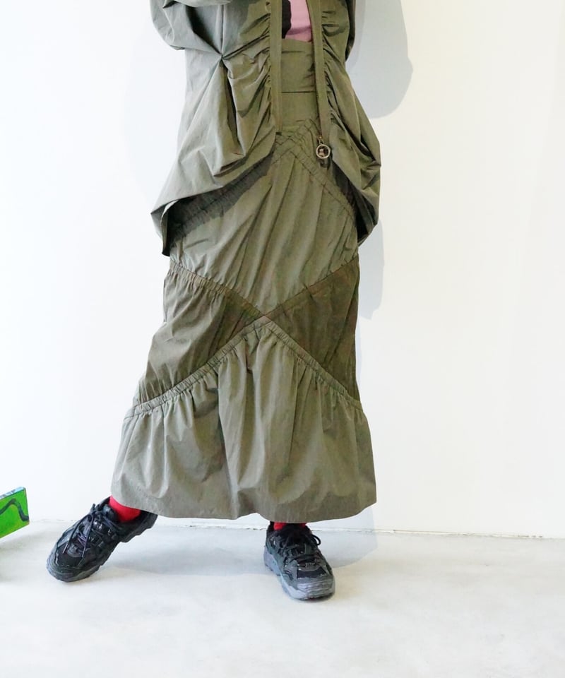 小物 yohei ohno  skirt Square Zip Satin Skirt – YOHEI OHNO