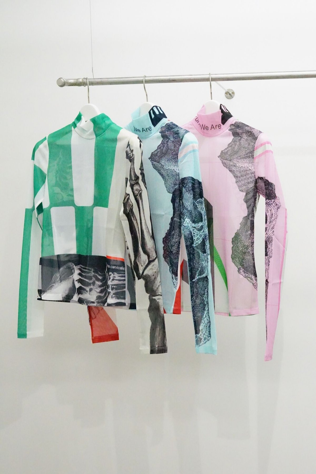 yohei ohno Pleated Graphic Top 水色