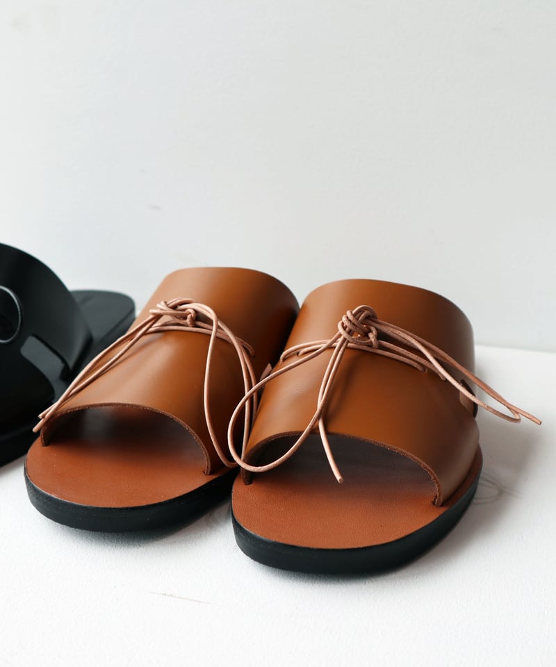 【極美品】本革　ishmm AD:LIB II レザーサンダル ISHMM】 Ad:lib Sandal ／BROWN LL-3L | abunda