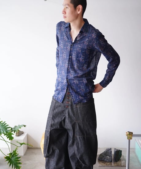 【Vintage】80's France sheer shirt