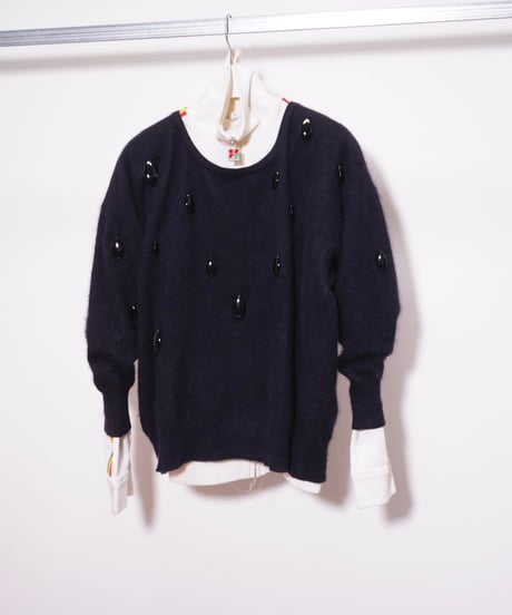 【vintage】70-80's KRIZIA tears decoration sweater