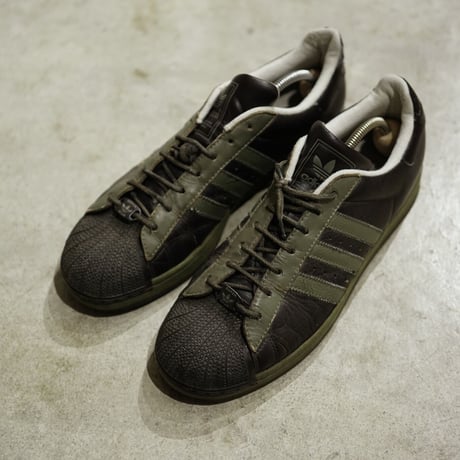 【used】00's adidas all leather SUPER STAR / Olive×brown