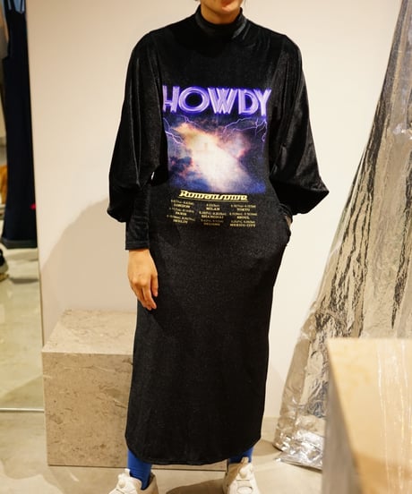 【YOHEI OHNO】Band T Velor Dress "HOWDY"