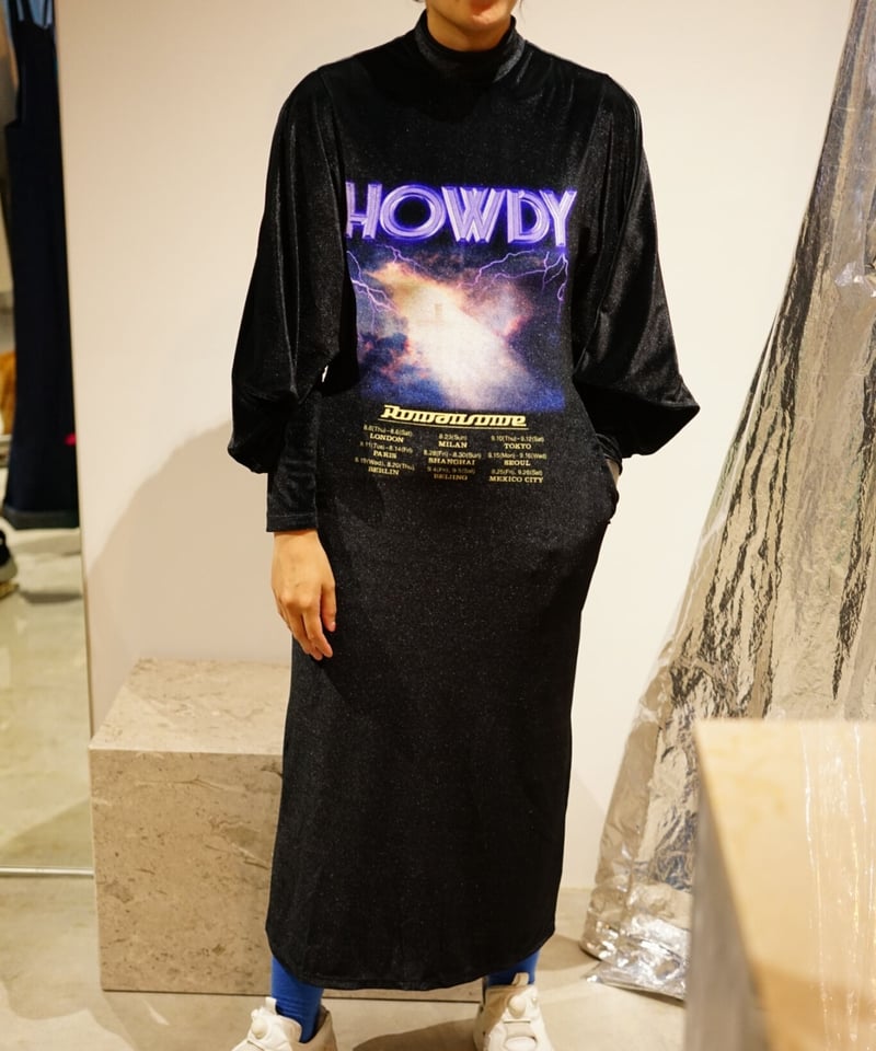 YOHEI OHNO】Band T Velor Dress YOHEI OHNO】Band T Velor Dress