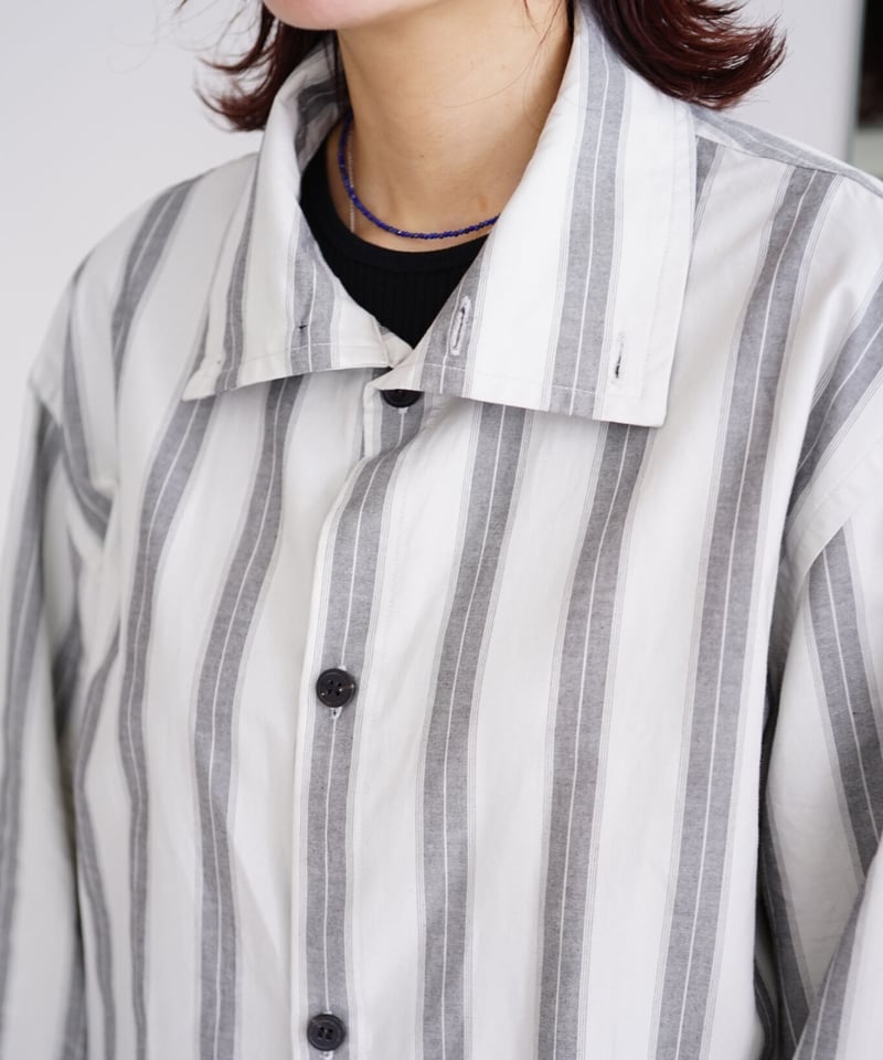 THE HINOKI ストライプシャツ THE HINOKI (ザ ヒノキ) 「Organic Cotton Stripe Half Sleeve