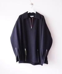 【WATARU TOMINAGA】melton zipper shirt ［Black］