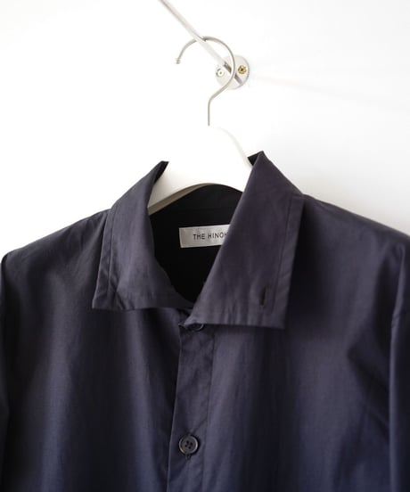 【THE HINOKI】Organic Cotton Poplin Stand Collar Shirt［black］
