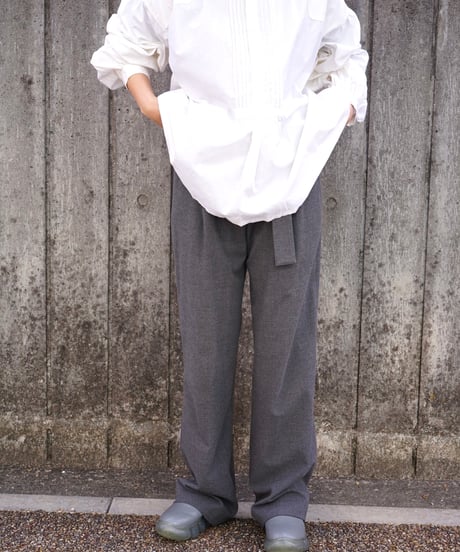 【vintage】00's women slacks with belt ribbon