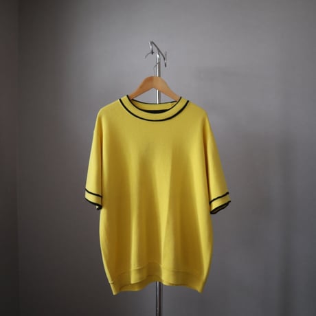 【used】80's mayo SPRUCE piping sweat Tshirt“yellow"