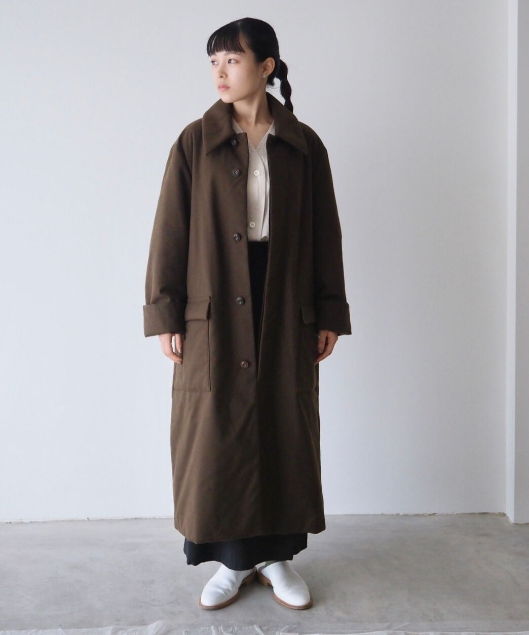 ボタンは水牛ボタン【THE HINOKI】OGcotton wool padding coat