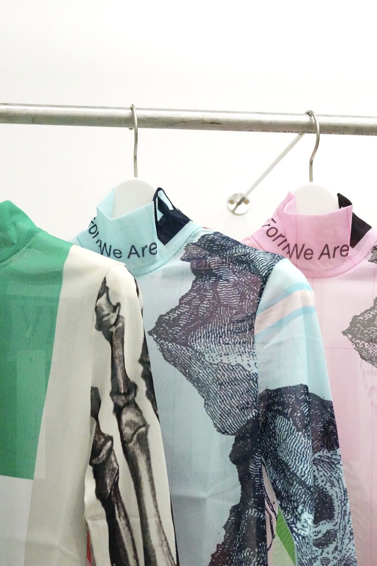 yohei ohno Pleated Graphic Top 水色