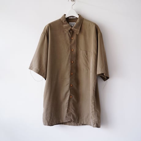 【used】rayon regular collar  S/S shirt