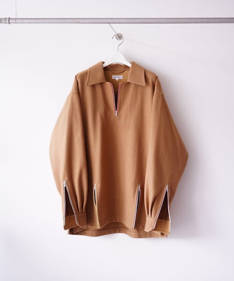 【WATARU TOMINAGA】melton zipper shirt ［camel］