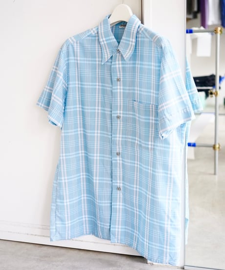 【Vintage】70-80's square cut check shirt