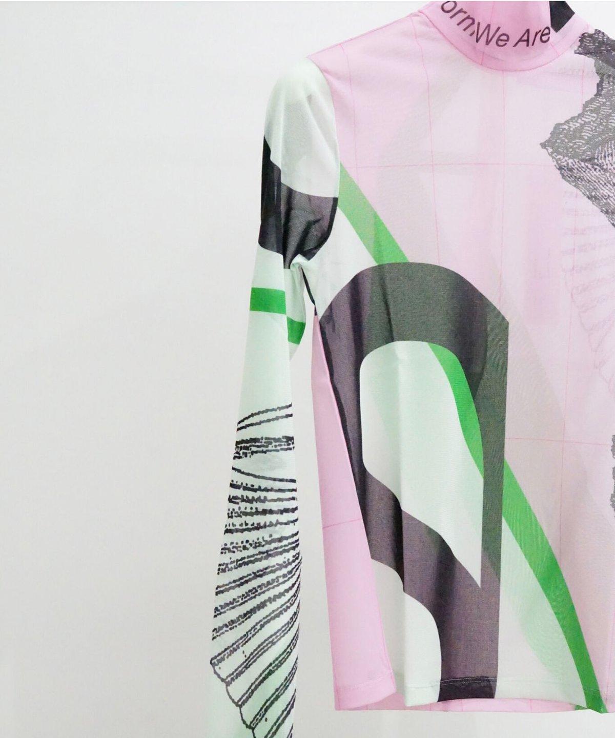 YOHEI OHNO】Graphic mesh top PINK | abundantism