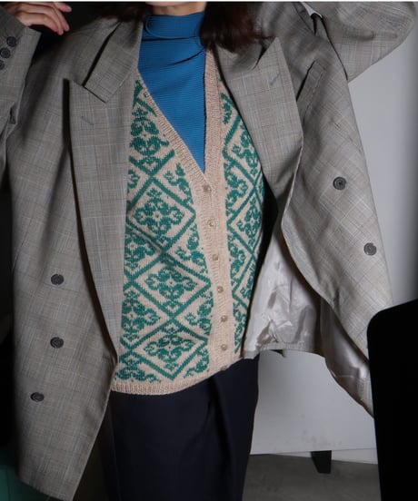 【vintage】Italy baroque pattern knit vest