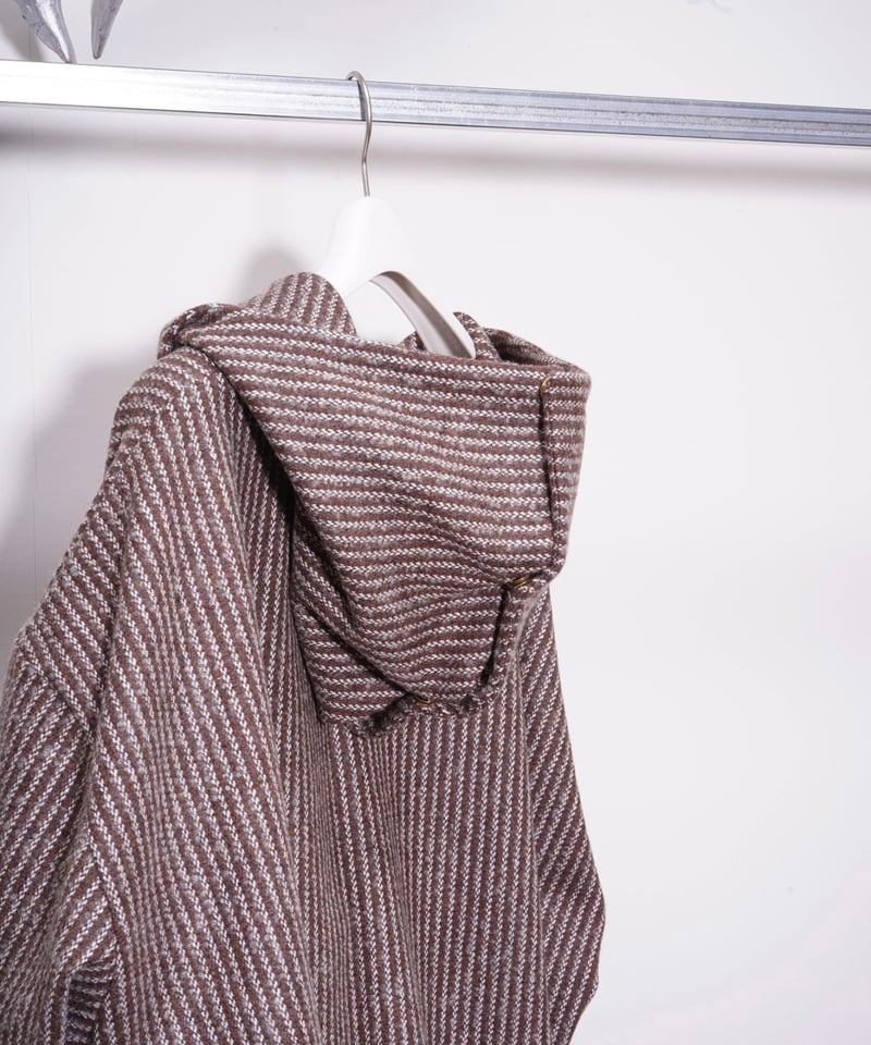 OIRA】sailor hoodie / weaving stripe brown | ab