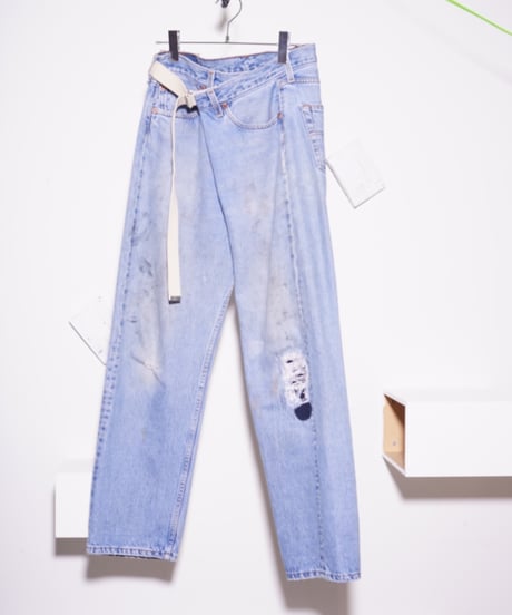 【remake】Levi's 501 west wrap remake denim pants ~knee repair~