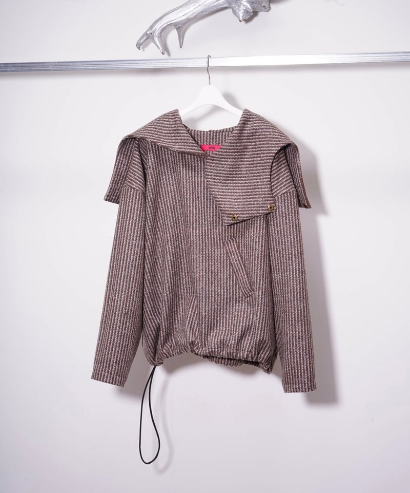 OIRA】sailor hoodie / weaving stripe brown | ab
