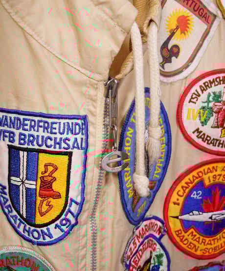 【vintage】70's marathon lots of patches jacket