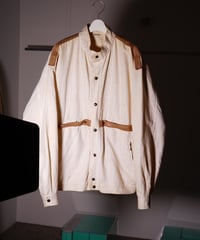 【vintage】70-80's cotton leather 4zip blouson