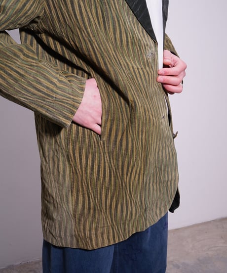 【used】90's-00's  pig leather print tailored jacket