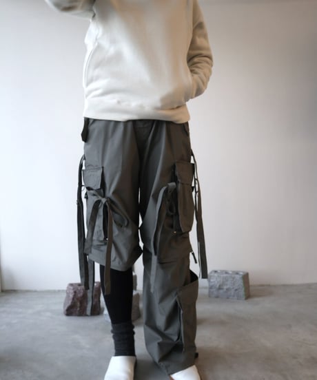 【used】UK techno cargo pants ／ navy