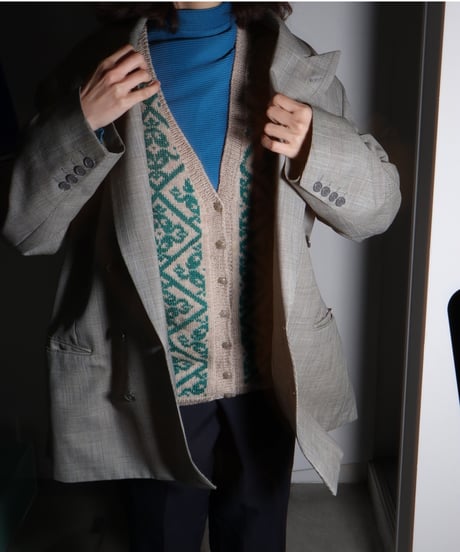 【vintage】Italy baroque pattern knit vest