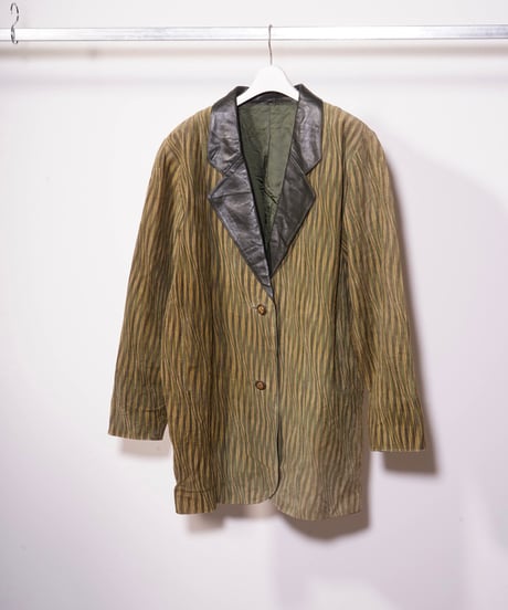 【used】90's-00's  pig leather print tailored jacket
