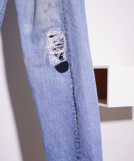 【remake】Levi's 501 west wrap remake denim pants ~knee repair~