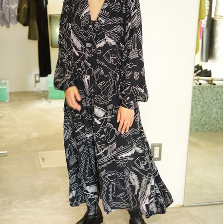 【used】80's union made drawing dress