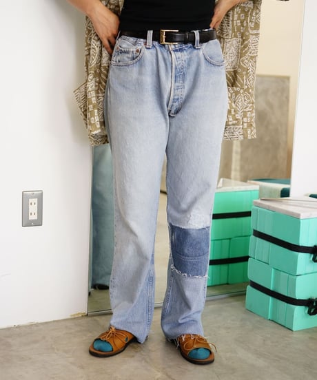 【used】93's Levi's 501 self & abun remake denim pants