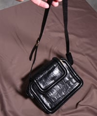 from France embossed leather shoulder bag
