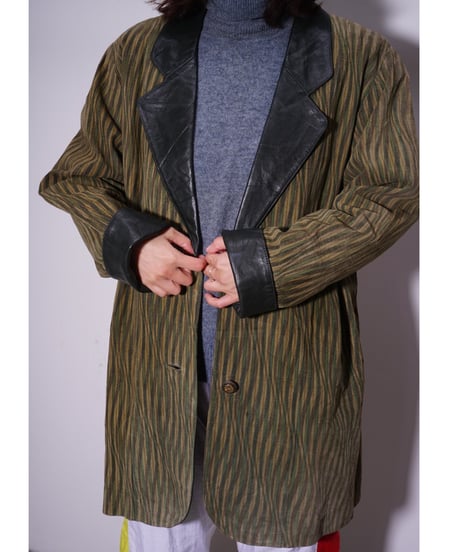 【used】90's-00's  pig leather print tailored jacket
