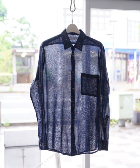 【Vintage】80's France sheer shirt