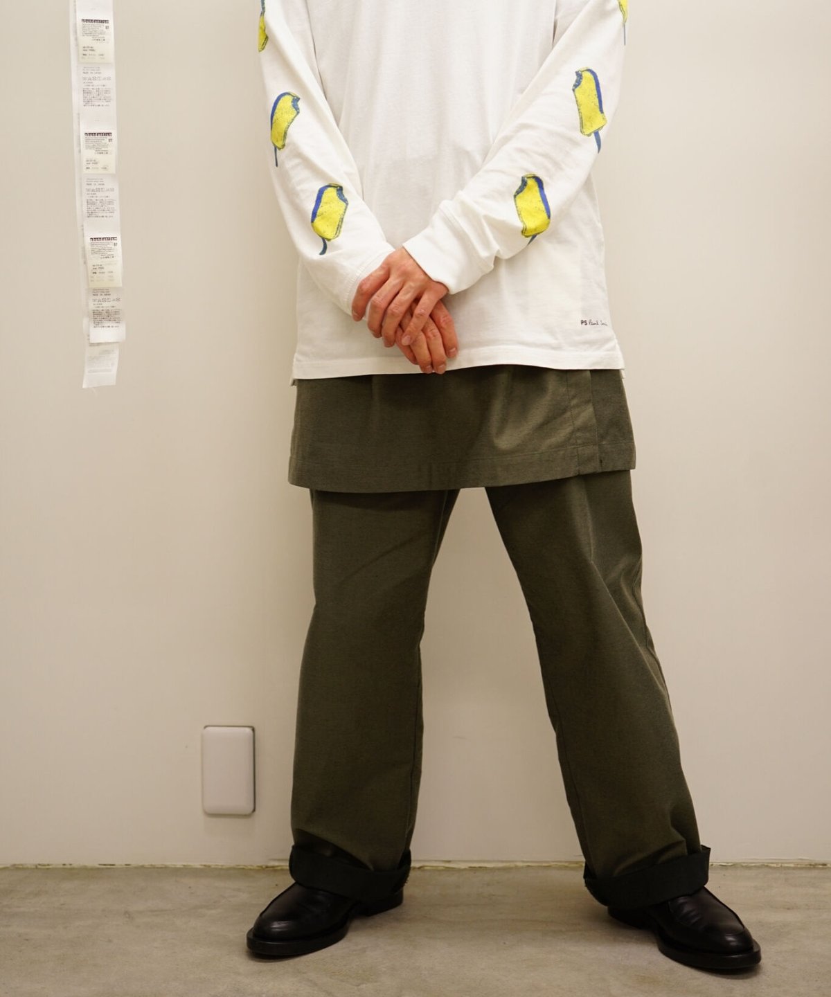 新品未使用Organic Cotton Twill Skirt ネイビー Y's BORN PRODUCT] COTTON TWILL FLARE SKIRT WITH GUSSET(XS