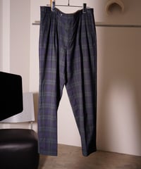 【vintage】70-80's opti black watch summer wool slacks