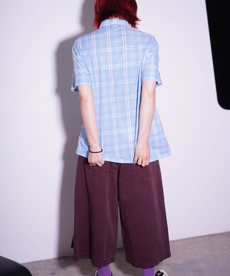 【Vintage】70-80's square cut check shirt