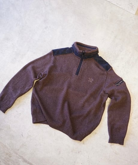 【used】90's PAUL&SHARK half zip sweater
