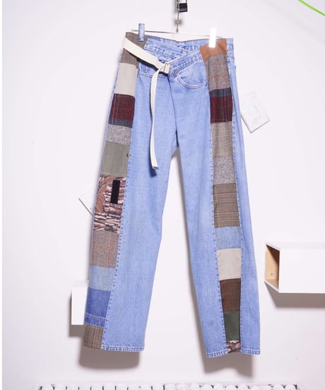 【remake】Levi's 501xx west wrap remake denim pants ~patch work~