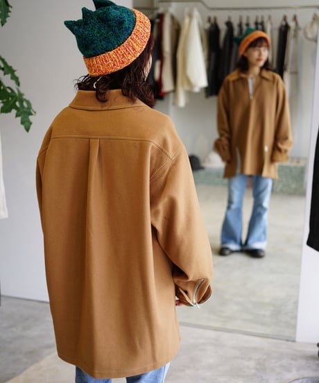 【WATARU TOMINAGA】melton zipper shirt ［camel］