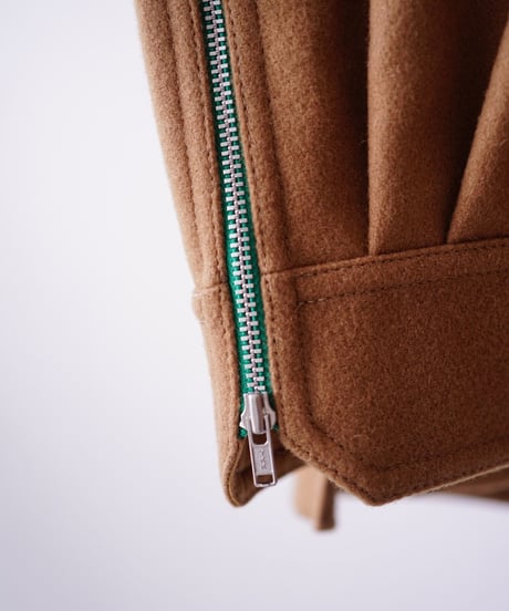 【WATARU TOMINAGA】melton zipper shirt ［camel］