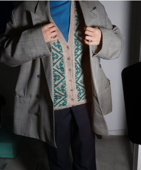 【vintage】Italy baroque pattern knit vest