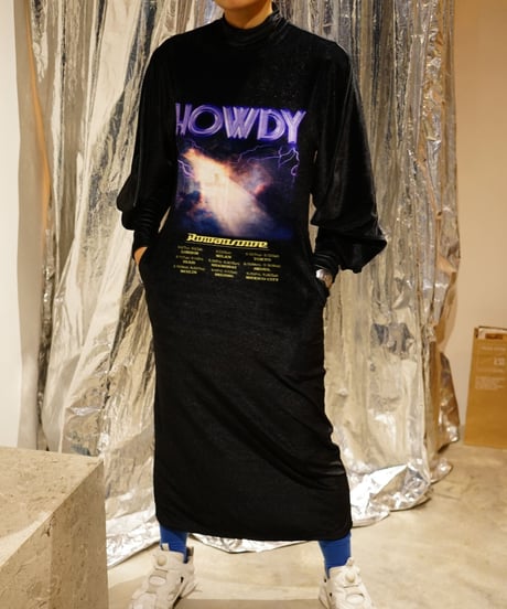 【YOHEI OHNO】Band T Velor Dress "HOWDY"