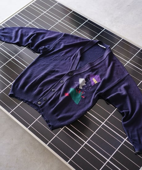 【used】net pattern post modern cardigan