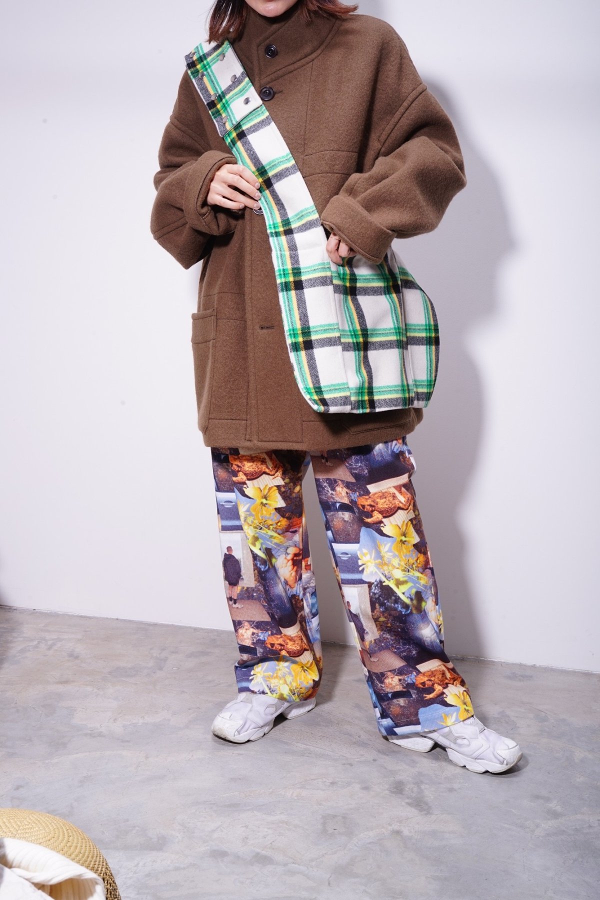 WATARU TOMINAGA ワタルトミナガ パンツ 安全ピン WATARU TOMINAGA single pleat trousers・safety pin&star - tity