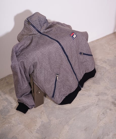 【used】80's FILA print herringbone zip jacket