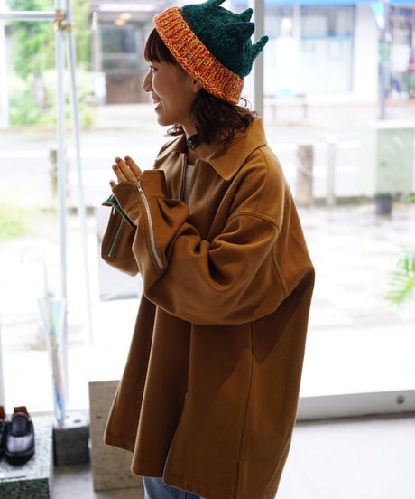 【WATARU TOMINAGA】melton zipper shirt ［camel］
