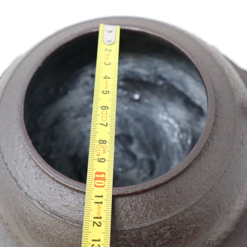 【茶道具】釜師佐藤清光造　桜川地紋平丸羽釜　釜263 茶器/茶道具 風炉釜（風炉用釜）】 真形浜松 鬼面鐶 佐藤清光作